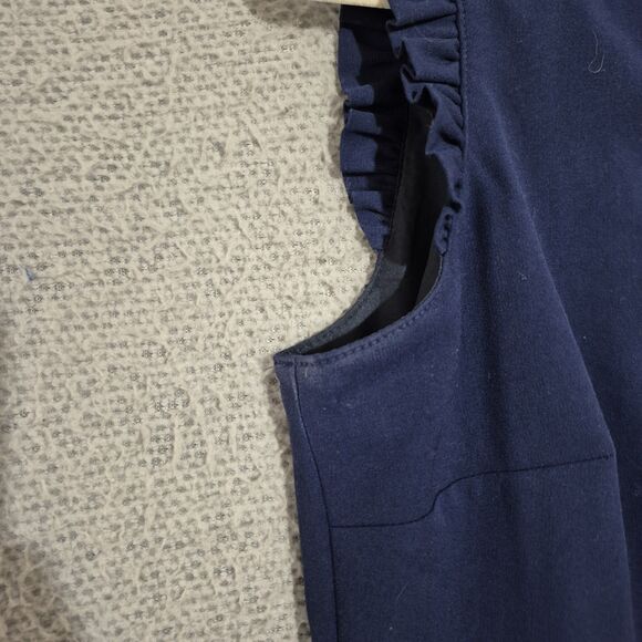 J. Crew Women's Blue Ruffle Neck Sheath Midi Dress 4 - Picture 9 of 9